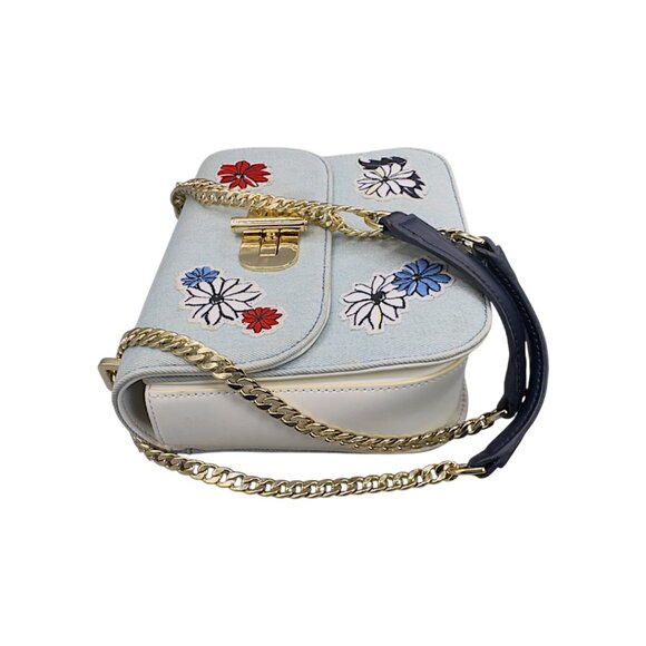 Tommy Hilfiger Embroidered Denim Crossbody Bag with Gold Chain Strap - Picture 8 of 16